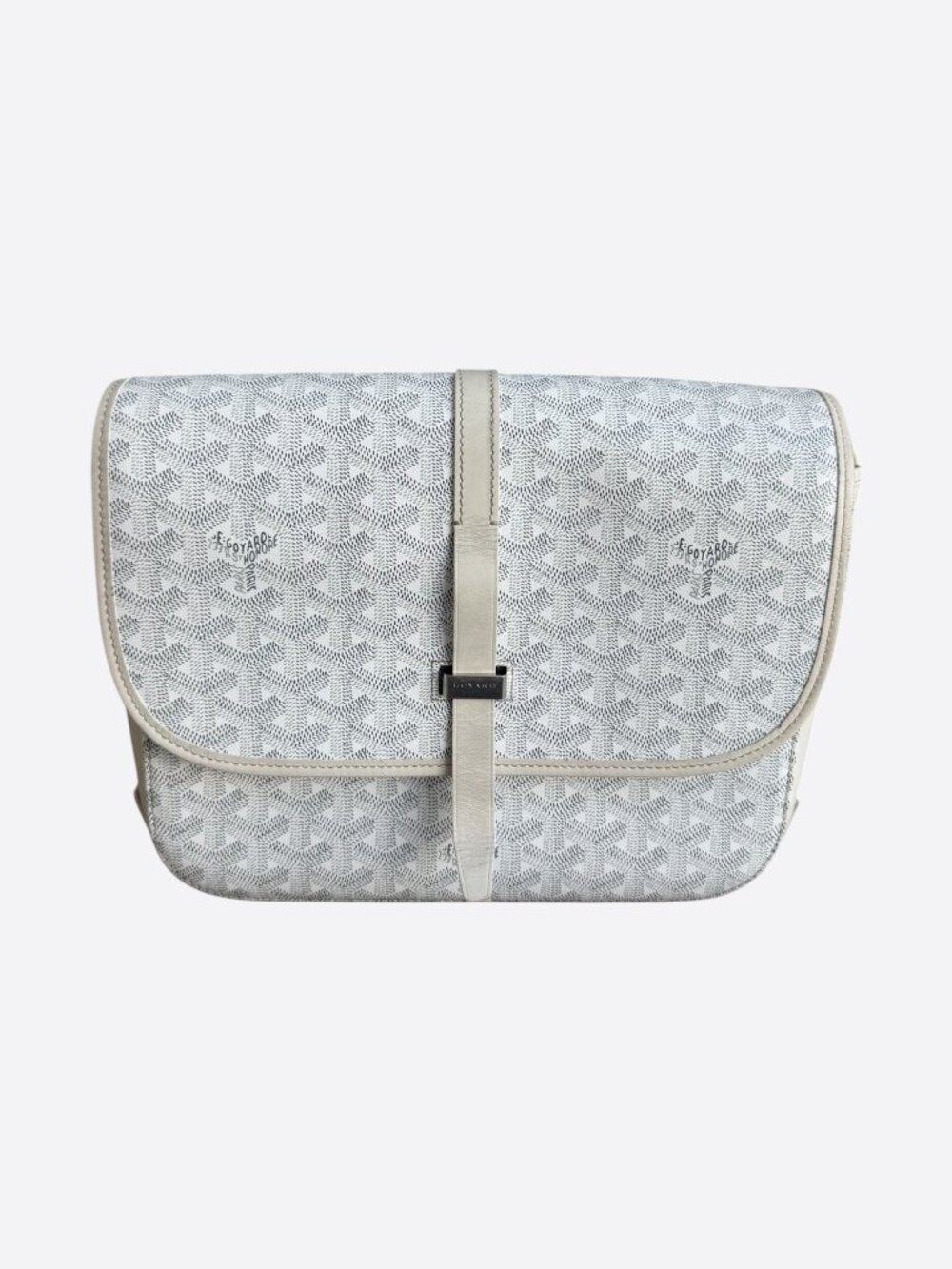 Goyard White Belvedere MM Messenger Bag
